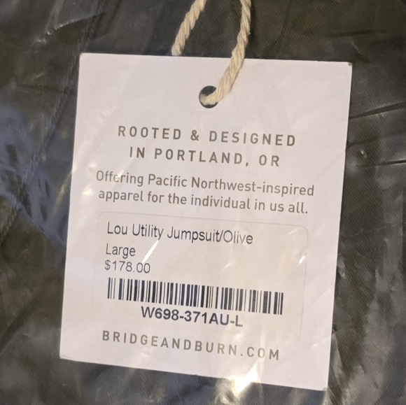 Bridge & Burn Lou Utility Jumpsuit Olive L - Picture 4 of 9